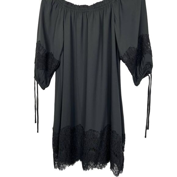 Ann Taylor LOFT Petite Black Off The Shoulder Mini Dress Size XS NWT $89 - Picture 3 of 10